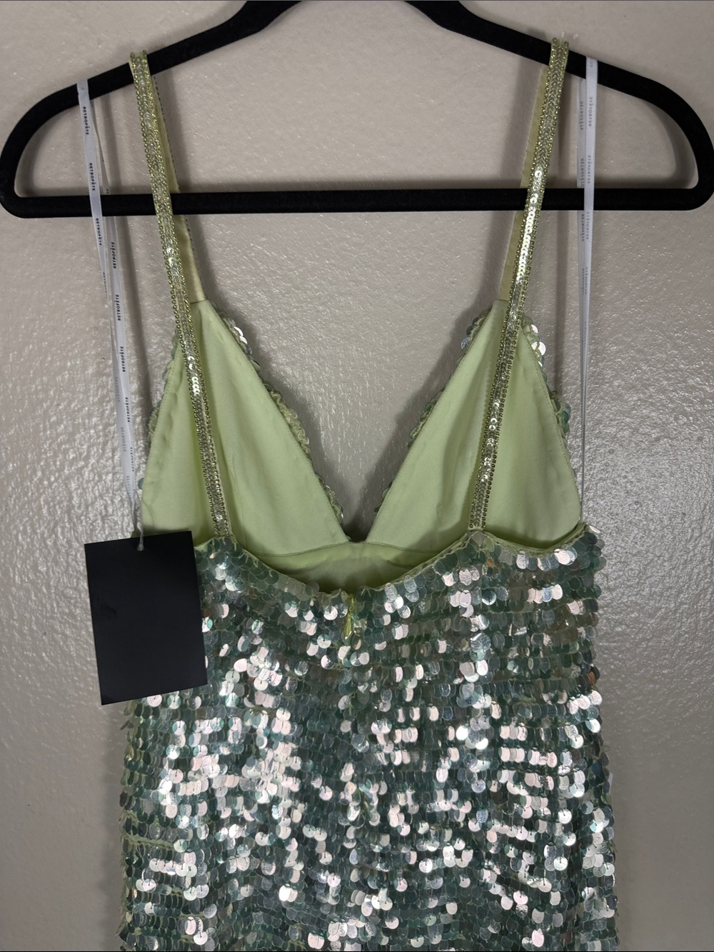 Retrofete Ines Sequin Dress in Pistachio - Picture 8 of 16